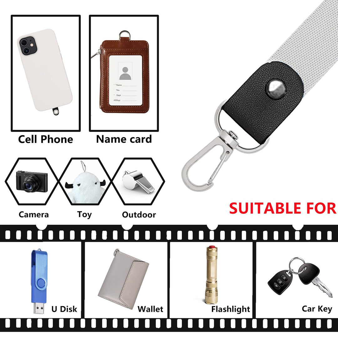 Phone Lanyard, 4 Pack Universal Nylon Cell Phone Lanyard Holder for Around the Neck for Women, Wrist Key Chain Lanyard Compatible with Most Smartphones (Black Gray)