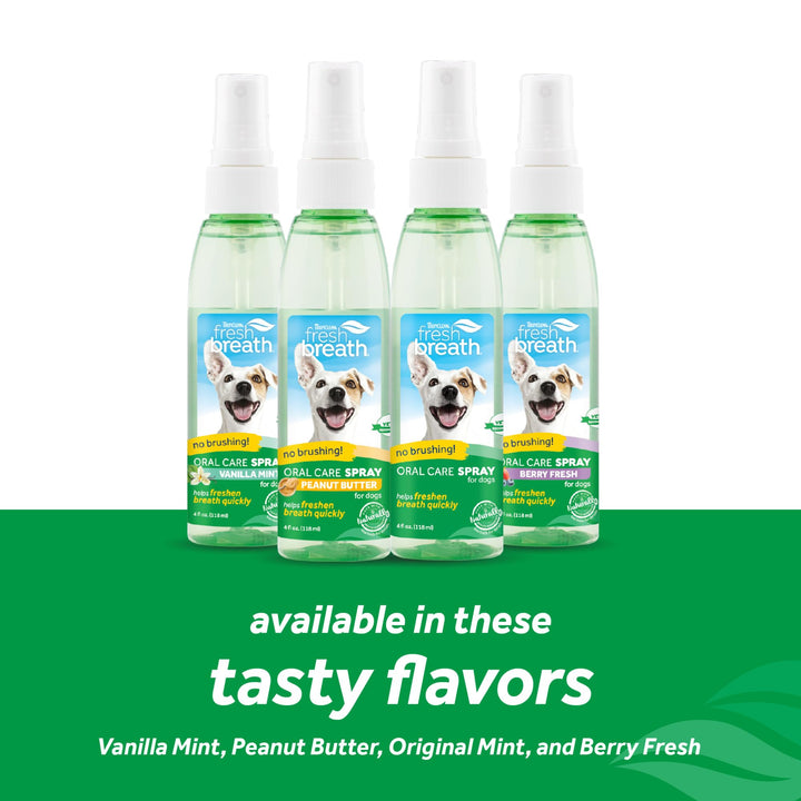 Fresh Breath Vanilla Mint Oral Care Spray for Dogs, 4oz - Made in USA