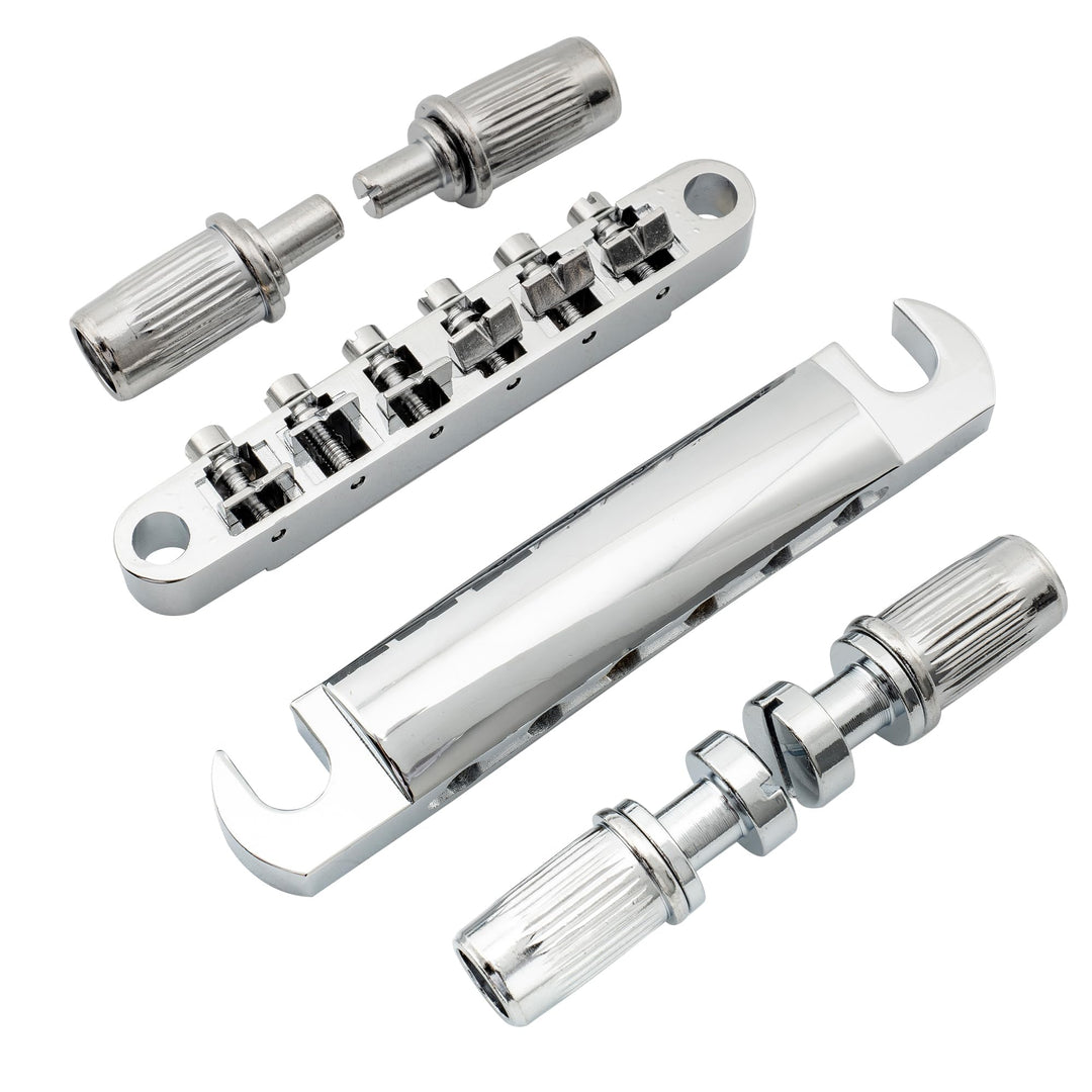 Guitar Tune-O-Matic Bridge and Stop Bar Tailpiece with Anchors and Studs Set for Epiphone Les Paul LP SG Style 6 String Electric Guitar,Chrome
