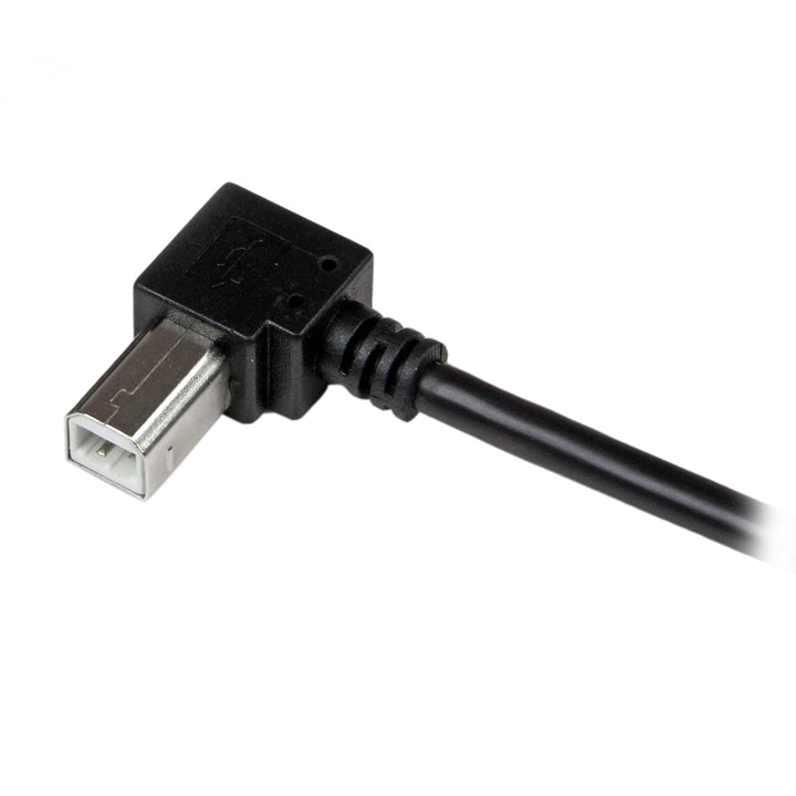 2m USB 2.0 A to Right Angle B Cable Cord - 2 m USB Printer Cable - Right Angle USB B Cable - 1x USB A (M), 1x USB B (M) (USBAB2MR)