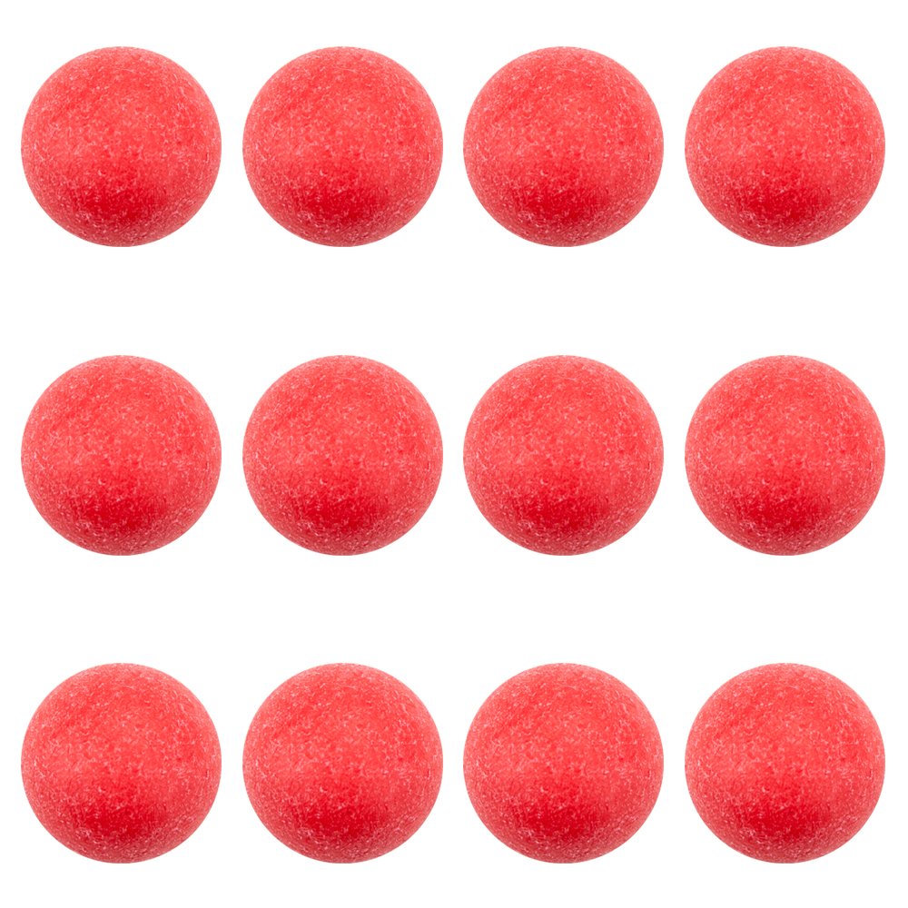 12 Pack of Red Textured Foosballs for Standard Foosball Tables & Classic Tabletop Soccer Game Balls
