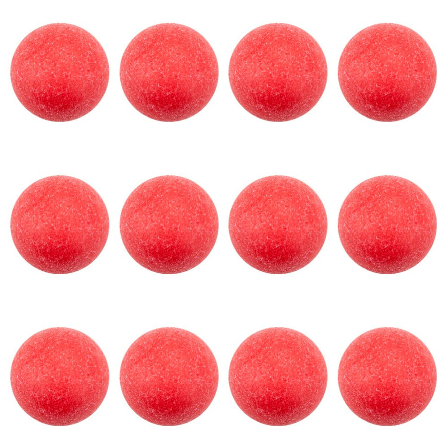 12 Pack of Red Textured Foosballs for Standard Foosball Tables & Classic Tabletop Soccer Game Balls