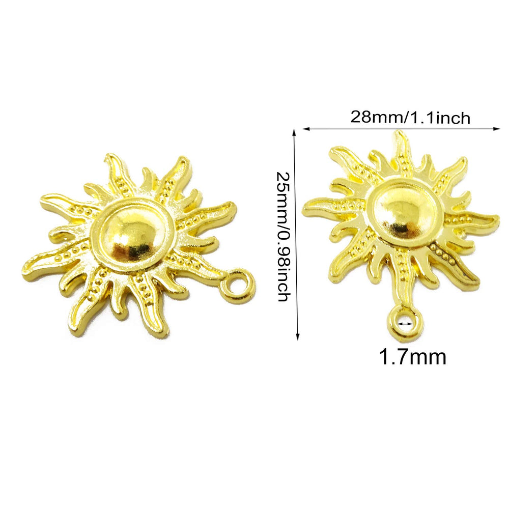 30PCS Antique Alloy Sun Charms Pendant DIY Craft Jewelry Making Accessory