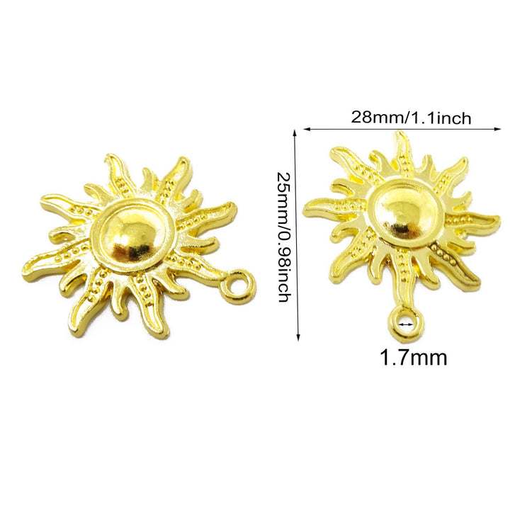 30PCS Antique Alloy Sun Charms Pendant DIY Craft Jewelry Making Accessory