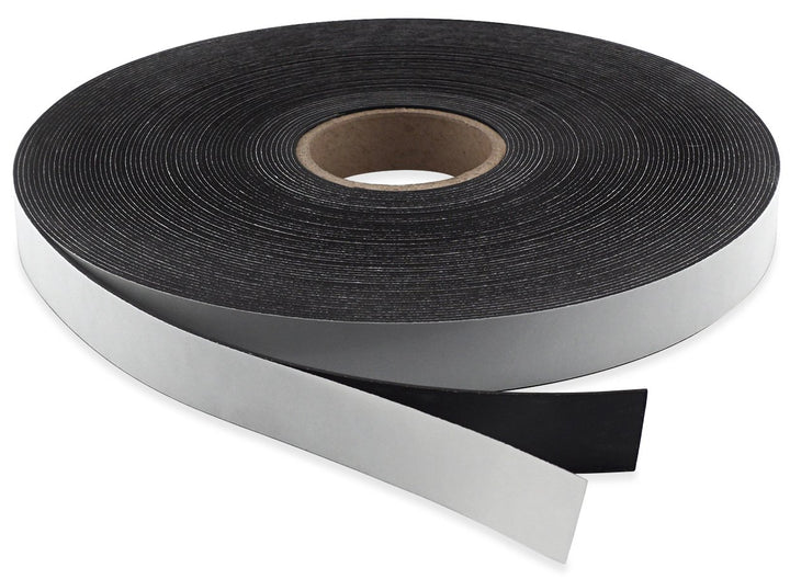 Flexible Magnet Strip with Adhesive Back , 1/16 Thick, 1 Wide, 50 feet (1 Roll)