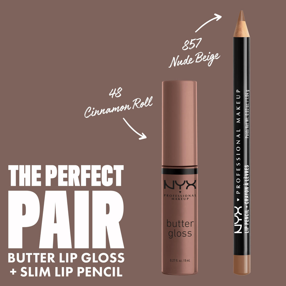 Butter Gloss Brown Sugar, Non-Sticky Lip Gloss - Cinnamon Roll (Grey Brown)
