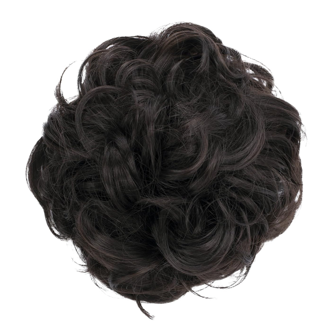 dark brown 4A : PRETTYSHOP Scrunchie Scrunchy Bun Up Do Hair piece Hair Ribbon Ponytail Extensions Wavy Curly or Messy dark brown 4A