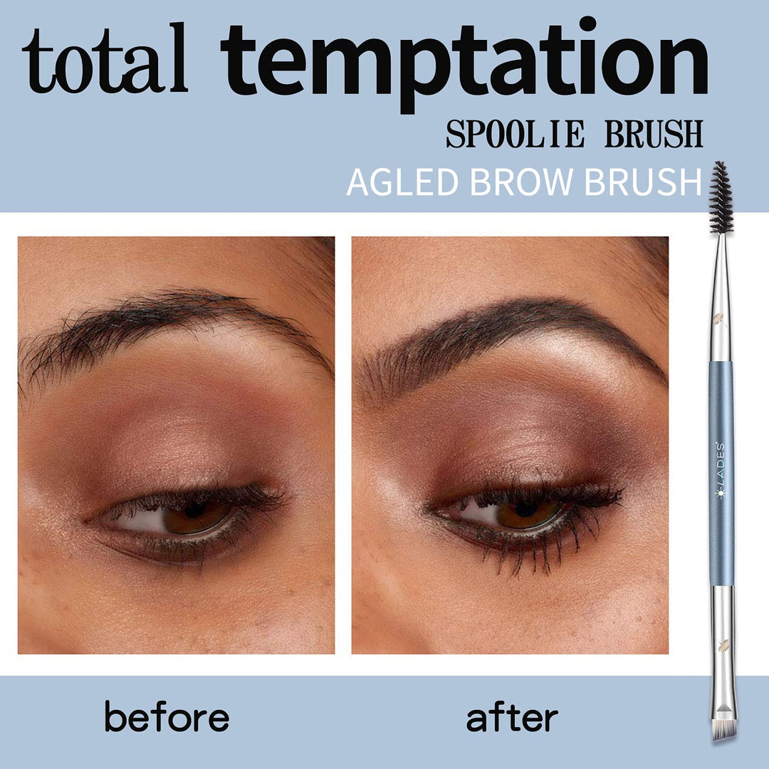 Duo Eyebrow Brush Perfect 2 In 1 Angled Eye Brow Brush and Spoolie Brush Eyelash Brush Makeup Brush Eyebrow Comb