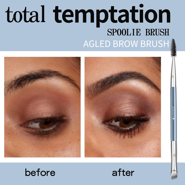 Duo Eyebrow Brush Perfect 2 In 1 Angled Eye Brow Brush and Spoolie Brush Eyelash Brush Makeup Brush Eyebrow Comb