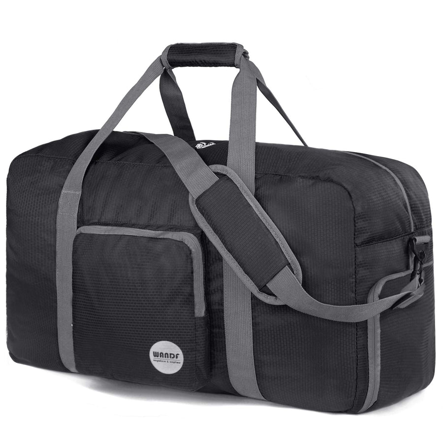 28 Foldable Duffle Bag 80L for Travel Gym Sports Lightweight Luggage Duffel By (28 inches (80 Liter), Black 28'')