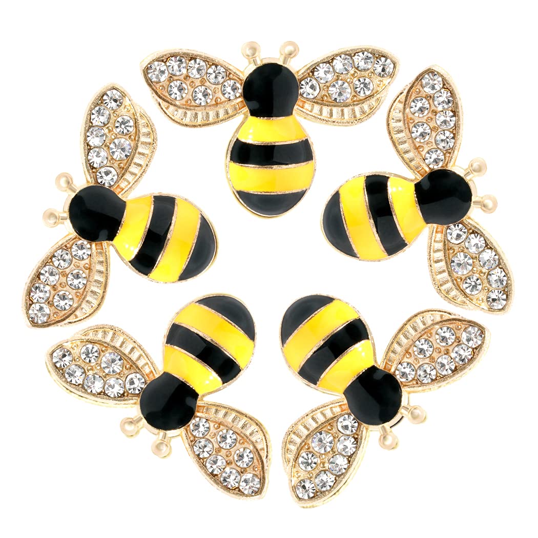 20 Pcs Enamel Bee Charms Pendants Rhinestone Enamel Craft Embellishments Crafting for Halloween DIY Handmade Crafts (yellow)