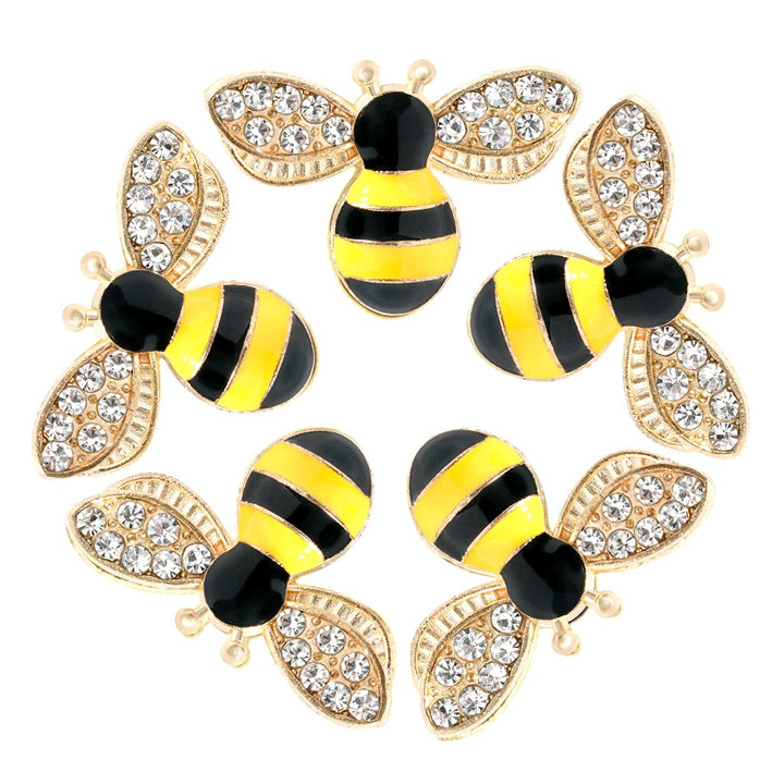 20 Pcs Enamel Bee Charms Pendants Rhinestone Enamel Craft Embellishments Crafting for Halloween DIY Handmade Crafts (yellow)