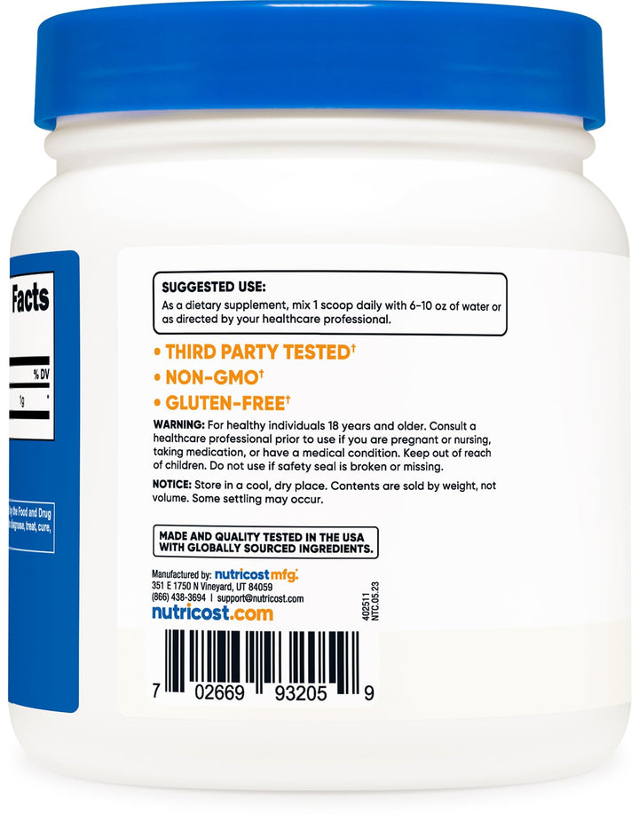 Betaine HCl Powder 500 Grams - Gluten Free, Non-GMO