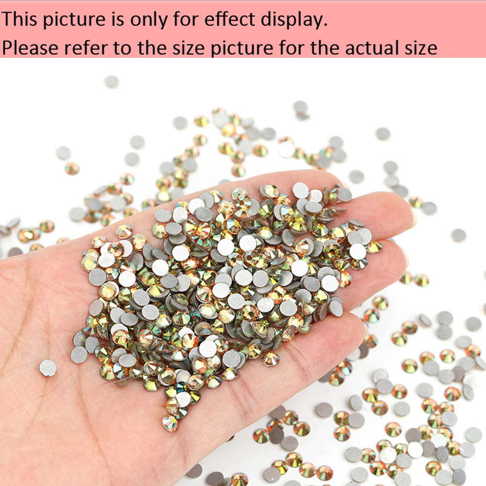 720Pieces SS20 Flatback Rhinestones, 4.8MM Glass Crystal Rhinestones for Craft Nails Dance Costumes, Flat Back Nail Crystals, Non Hotfix Rhinestones (SS20 / 4.8MM, Ghost Shiny)