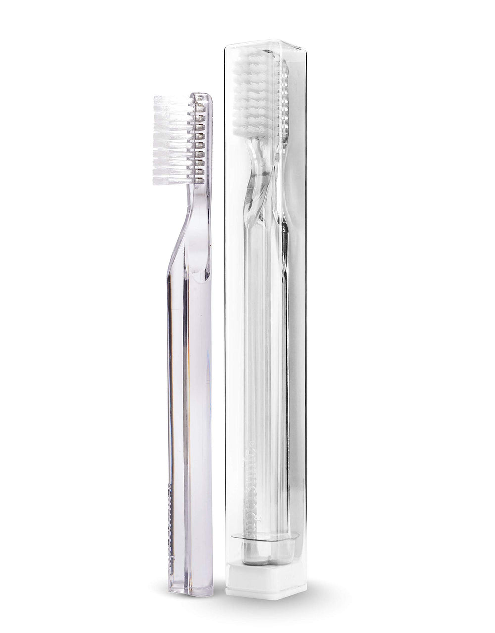 New Generation Toothbrush w/ Patented 45° Soft Nylon Bristles - Whitening Tooth Brush w/ Ergonomic Handle Guarantees ADA Recommended Brushing Angle for Adults & Children (Clear),1 Count