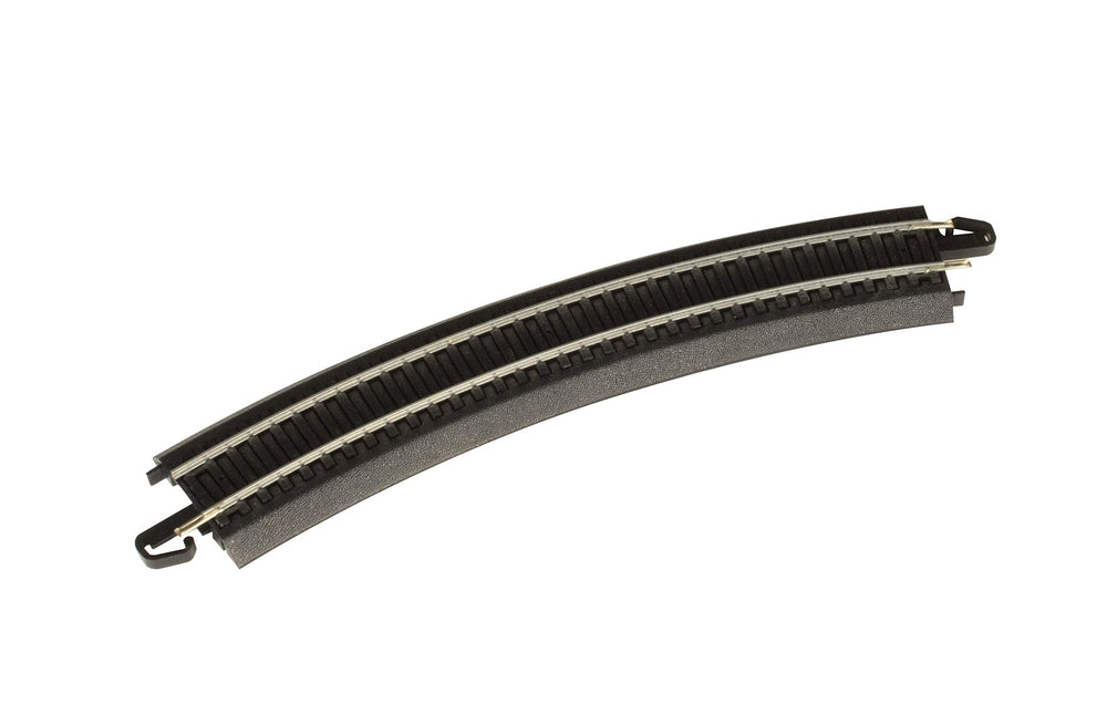 Trains - Snap-Fit E-Z TRACK 18” RADIUS CURVED TRACK - BULK (50 pcs) - STEEL ALLOY Rail With Black Roadbed - HO Scale