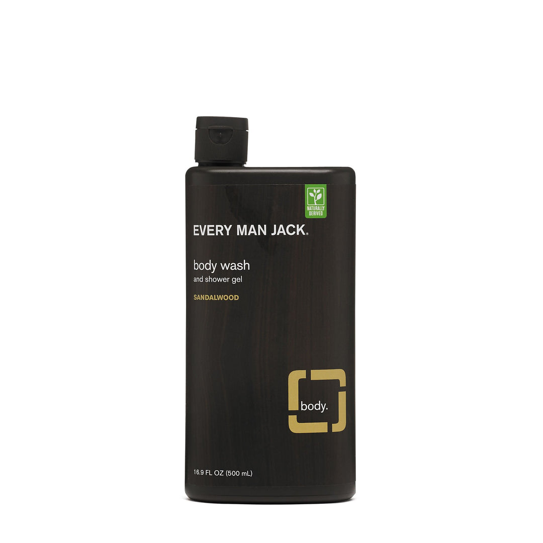 Everyman Body Wash Shower Gel, Sandalwood, 16.9 Fl Oz (91297)