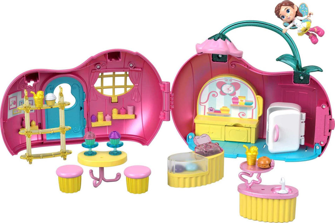 Butterbeans Café Preschool Toy, On-The-Go Café Playset with Fairy Figure & 20 Accessories for Pretend Play Kids Ages 3+ Years