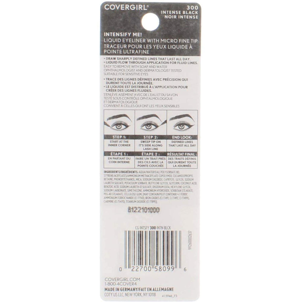 Intensify Me Liquid Foundation Makeup Liner, Intense Black/300, 0.034 Ounce