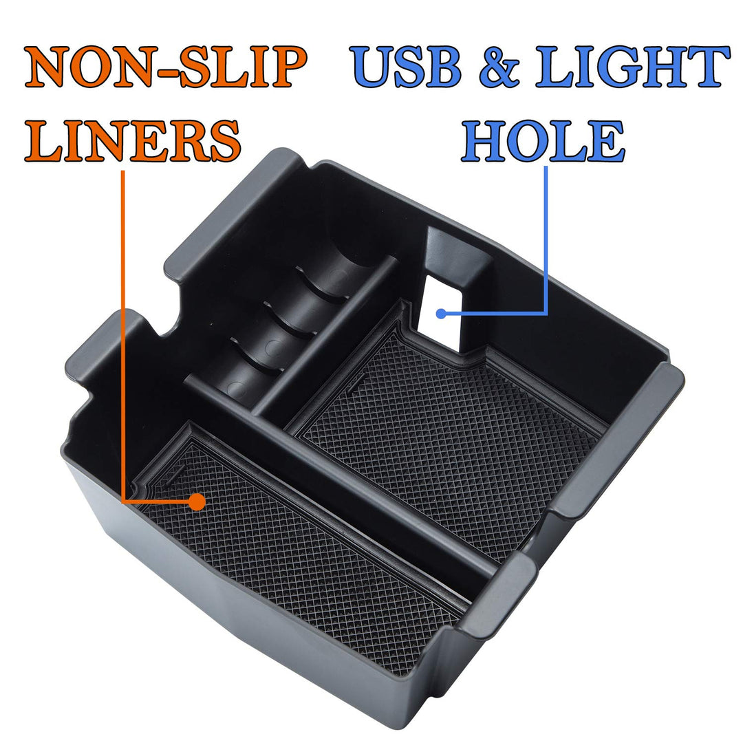 Compatible with Center Console Organizer Tray Jeep Wrangler JL/JLU 2018-2021 2022 2023 2024 2025 and Jeep Gladiator JT Truck 2020-2023 2024 2025 Insert Armrest Accessories (Not for JK/JKU)