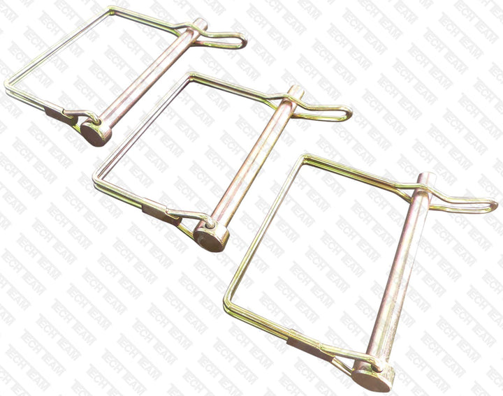 #00845, Double Wire Lock Pin 1/4” Dia. x 2 1/2” Long, Square, Tabbed, Hitch Pins, PTO Pins, Quick-Release, Can Replace a Clevis and Cotter Pin, 3 pcs.