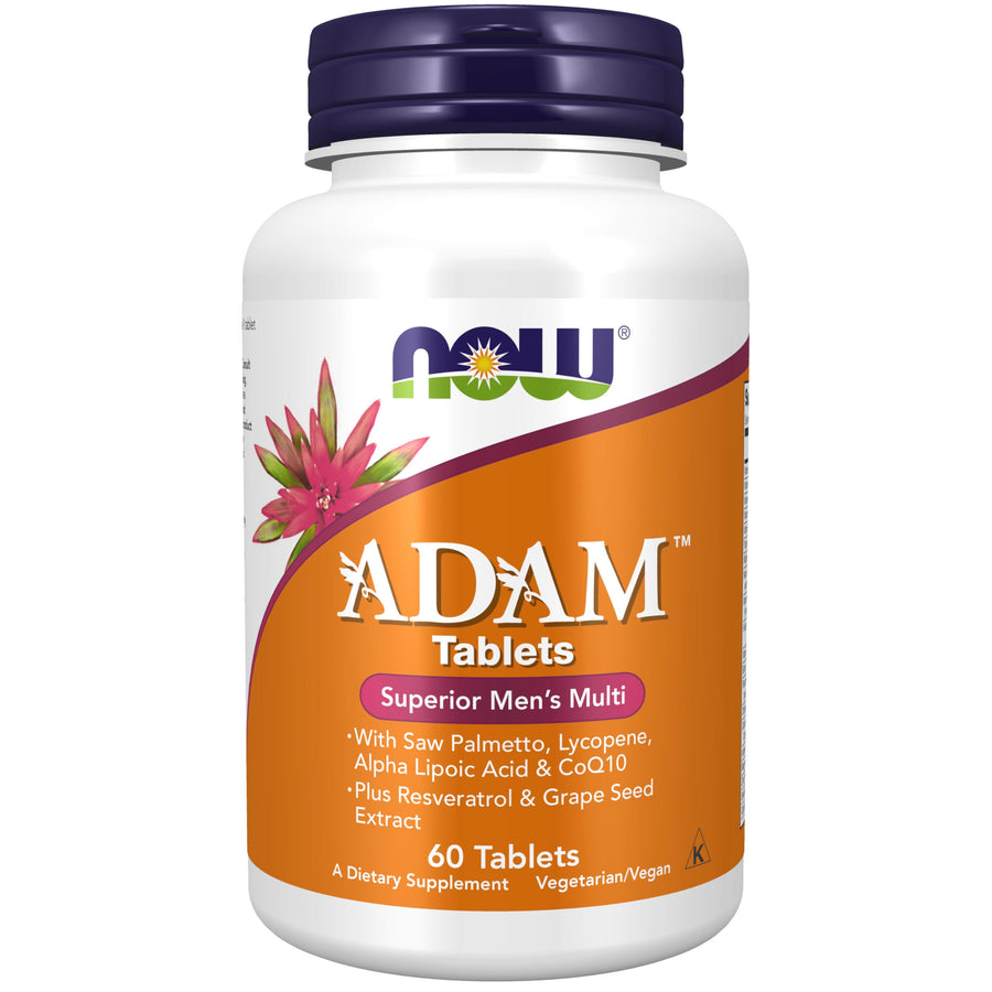 Supplements, ADAM™ Men's Multivitamin with Saw Palmetto, Lycopene, Alpha Lipoic Acid and CoQ10, Plus Natural Resveratrol & Grape Seed Extract, 60 Tablets
