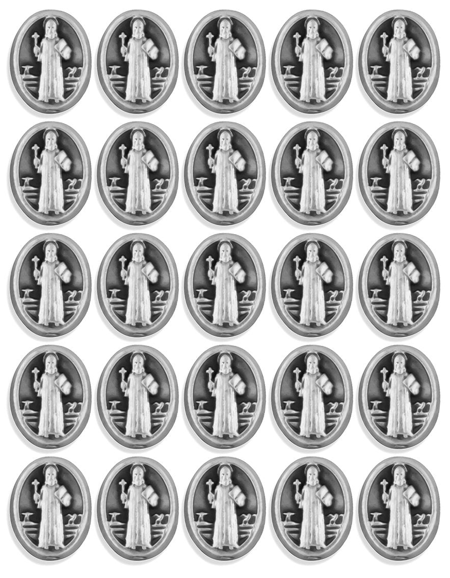 10mm Bulk Saint Benedict Medal Rosary Beads - Pack of 25 (Round)