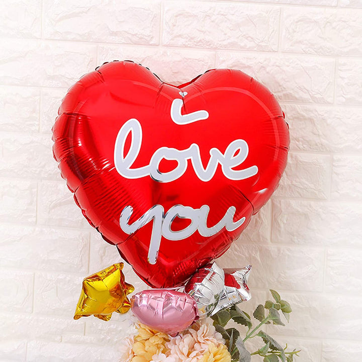 Valentines Day Decorations Balloons,Love Heart Foil Balloons,i Love You Balloon,10Pcs(Red)
