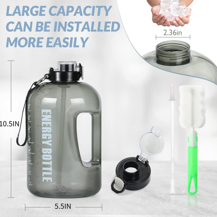 Bottled Joy Sports Water Bottle (50OZ/85OZ/1GALLON) Plastic Large Outdoor Water Tank Camping Portable Travel Drinking Plastic Water Bottle (85OZ/2.5L, Pink)