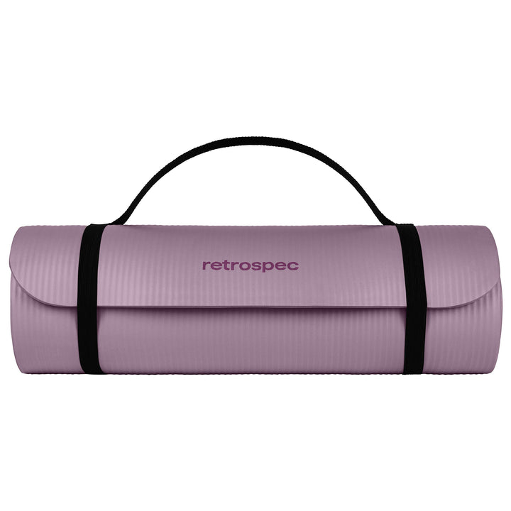 Solana Yoga Mat 1/2 Thick w/Nylon Strap for Men & Women - Non Slip Excercise Mat for Yoga, Pilates, Stretching, Floor & Fitness Workouts, Violet haze