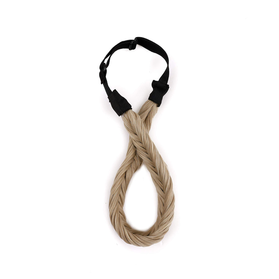 Braids Headband For Women Fishtail Braided Hairband Fishtails Braids Fish Tail Braid Hairband Plaited Braid Headband Synthetic Braid Headband Hairpieces For Girl 45g #4AP27