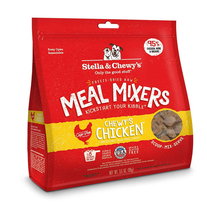 Stella & Chewy's Freeze-Dried Raw Chicken Meal Mixers- Dog Food Topper and Mixer - Made with 95% Cage-Free Chicken, Organs & Bone - Perfect for Picky Eaters - Grain-Free - 3.5oz