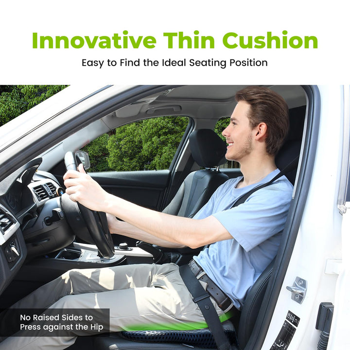Wedge Car Seat Cushion for Driving Broaden Vision by Raised Back- Soft Dense Memory Foam Car Seat Cushion for Car Seat Driver/Passenger Offer Comfort and Relief for Sciatica,Hip,and Coccyx Pain (Gray)