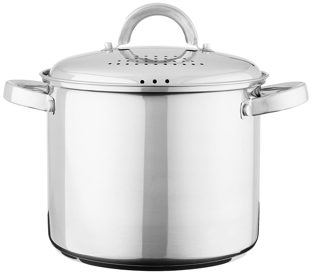Sangerfield Stainless Steel Cookware 5-Quart Pasta Pot w/Steamer & Strainer Lid