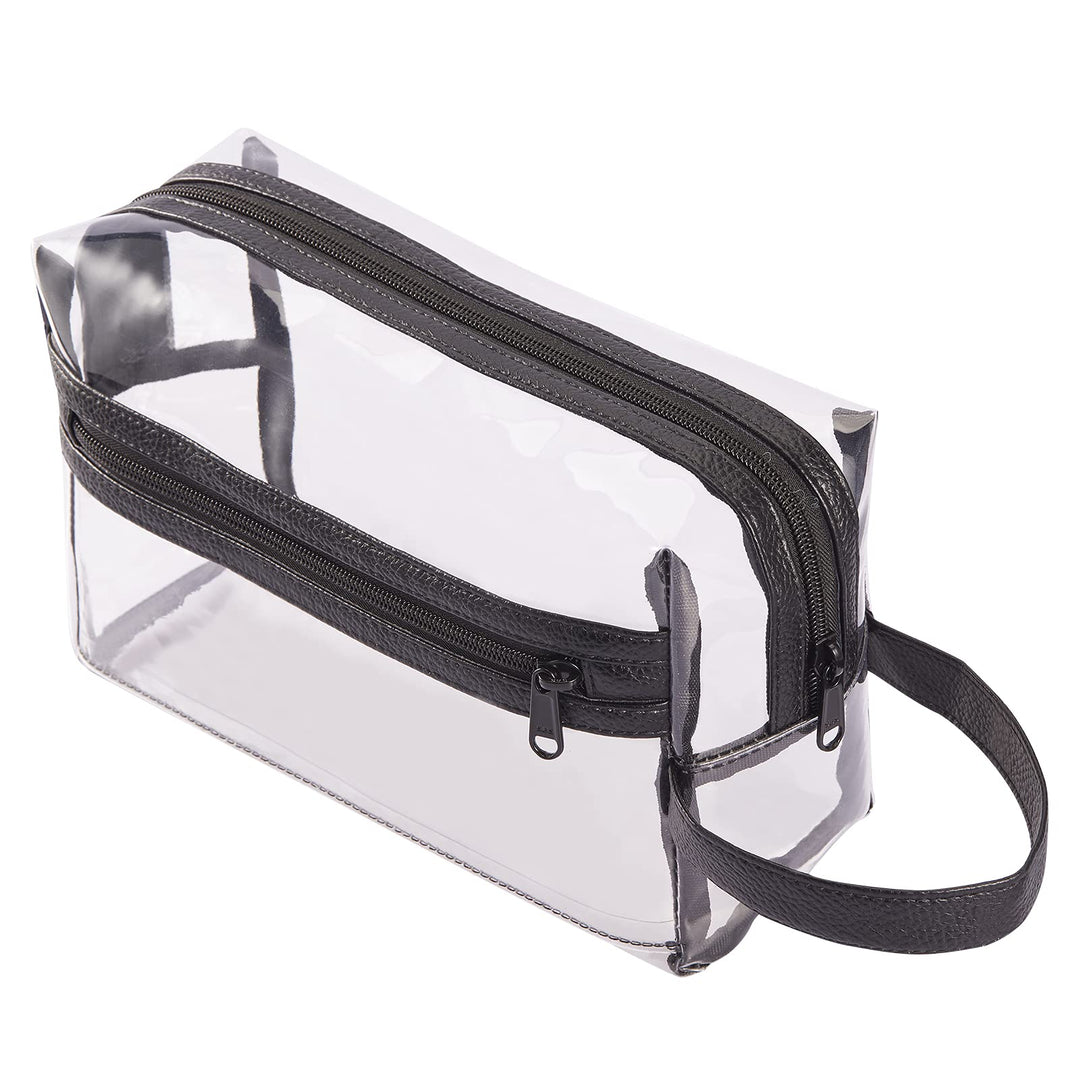 Heavy Duty Clear Travel Toiletry Makeup Bags Transparent Shaving Bag Water Resistant Cosmetic Bag Organizer Pouch with Zipper and Handle