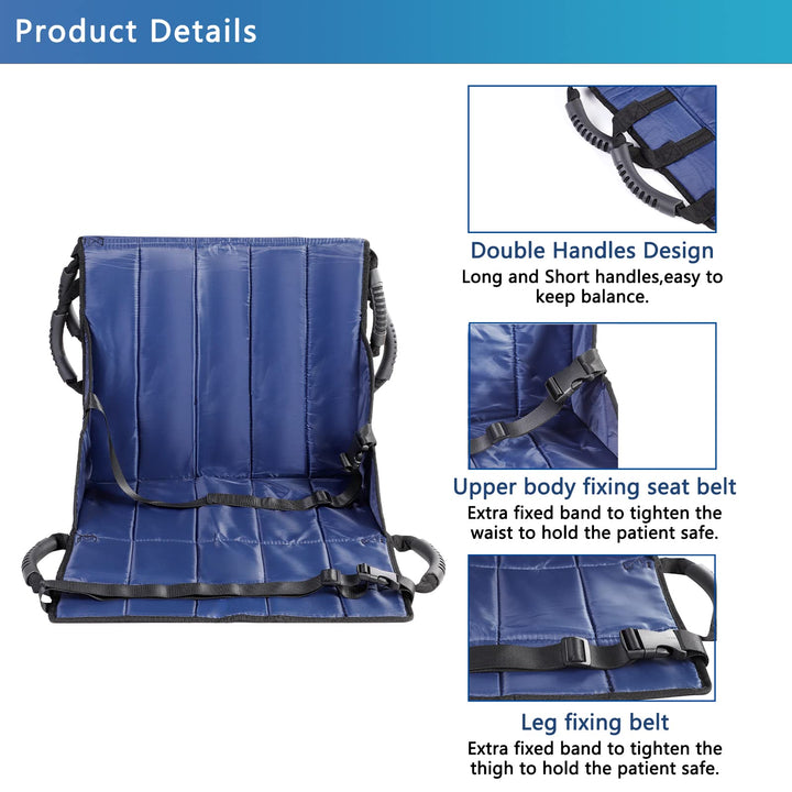 Transfer Board for Wheelchair, Emergency Evacuation Chair Lift Belt Safe Sliding Board for The Elderly, Handicapped and Bedridden, Home Use Disabled Pad Up & Down Stairs Medical Padded