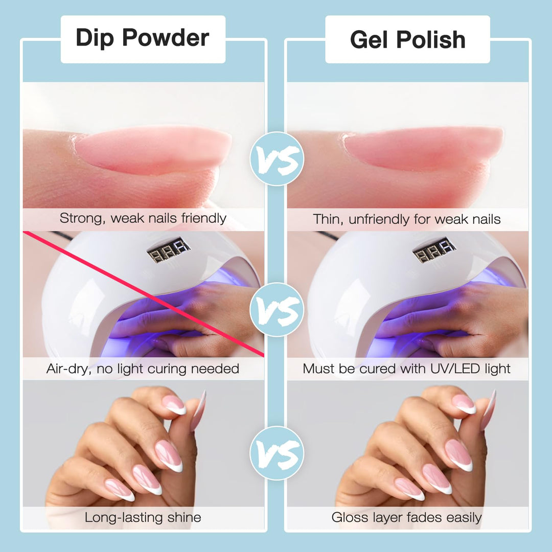 33 Pcs Quick Dry Dip Powder Nail Kit Starter 24 Colors Dipping Powder Set Nude Pink Purple Red Glitter New Advanced Formula Gift Set RE14