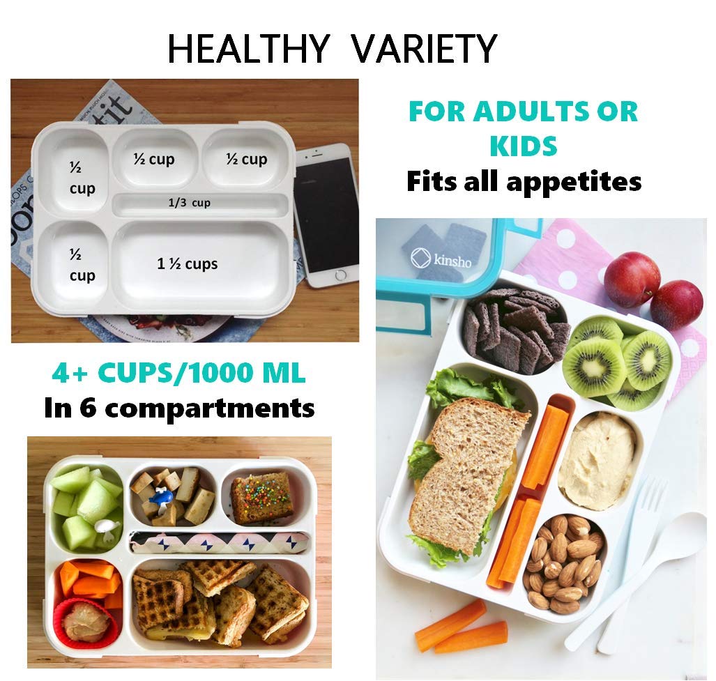 Bento Box with Lunch Bag and Ice Pack Set | Snack Containers Boxes for Kids Girls Adults | 6 Compartments Leakproof Portion Container Boxes Insulated Bags for School Lunches, BPA Free, Pink