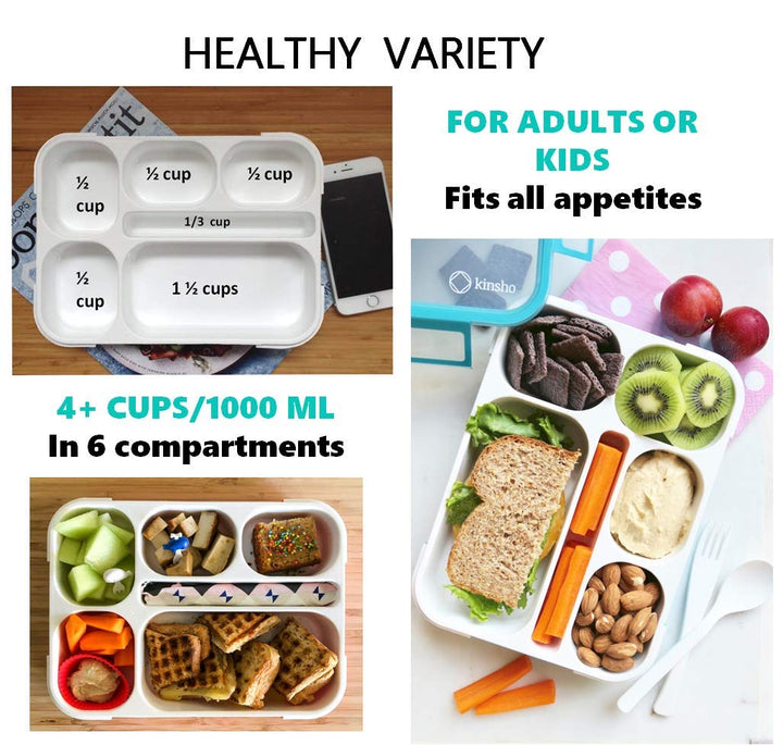 Bento Box with Lunch Bag and Ice Pack Set | Snack Containers Boxes for Kids Girls Adults | 6 Compartments Leakproof Portion Container Boxes Insulated Bags for School Lunches, BPA Free, Pink