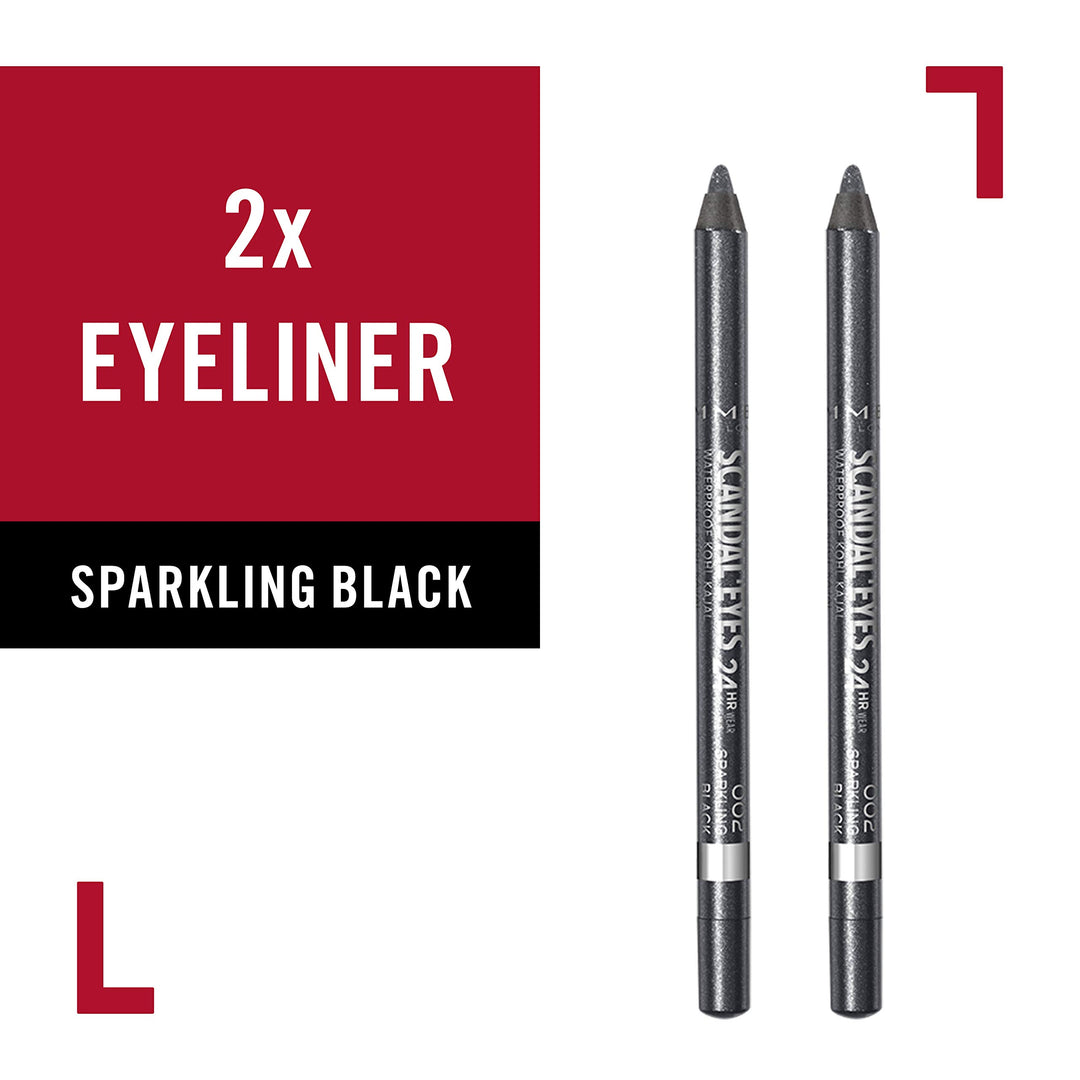 Scandaleyes Waterproof Kohl Kajal Liner, Black, 0.04 Ounce (Pack of 2)