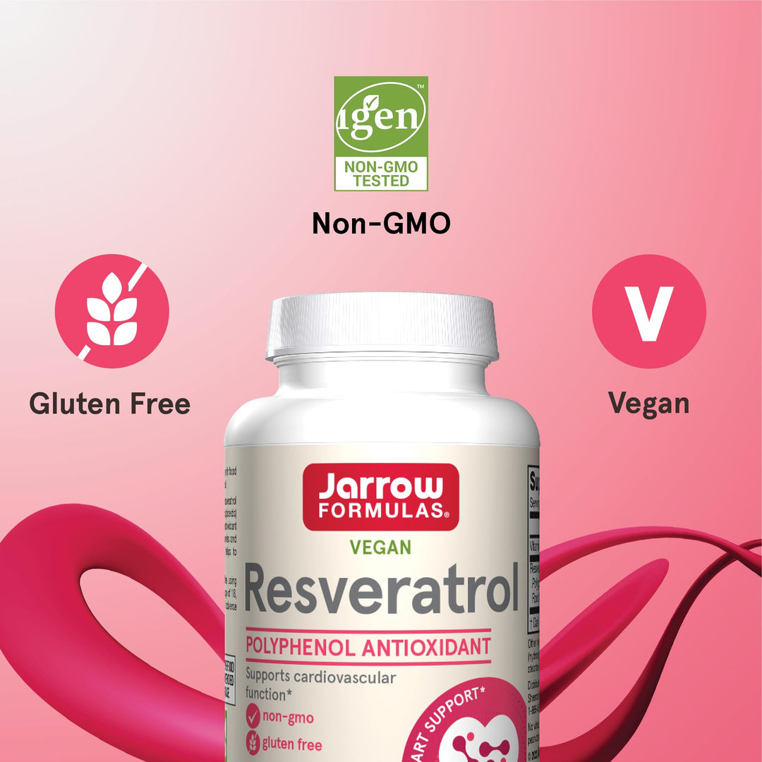 ® Resveratrol 100 mg, Dietary Supplement, Antioxidant Support for Cardiovascular Function, 60 Veggie Capsules, 60 Day Supply