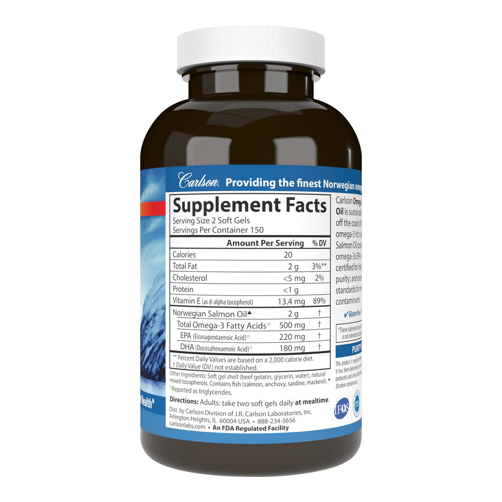 Labs Laboratories Norwegian Salmon Oil Softgels, 1000 mg,300 Count