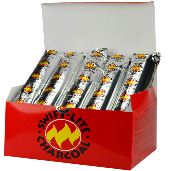 Swift Lite Charcoal Box 10 rolls of 10 x 40mm charcoal tablets