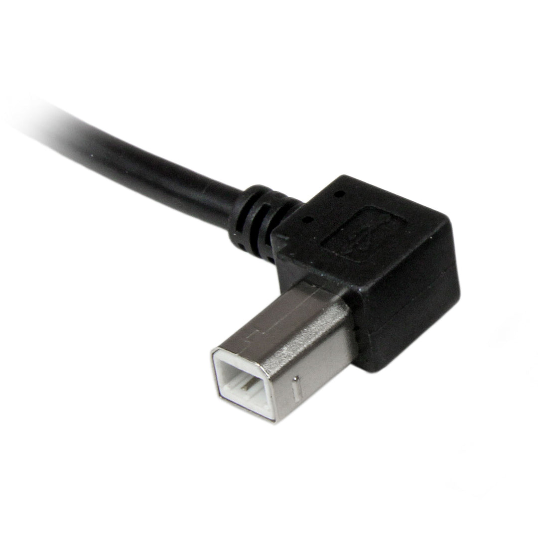1m USB 2.0 A to Left Angle B Cable Cord - 1 m USB Printer Cable - Left Angle USB B Cable - 1x USB A (M), 1x USB B (M) (USBAB1ML),Black