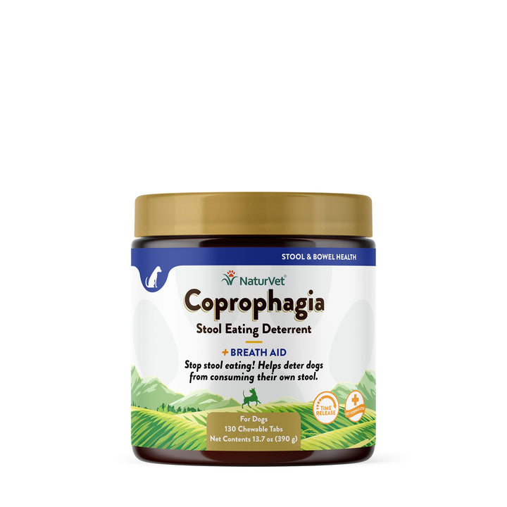 – Coprophagia Stool Eating Deterrent Plus Breath Aid – Deters Dogs from Consuming Stool – Enhanced with Breath Freshener, Enzymes & Probiotics – 130 Chewable Tablets