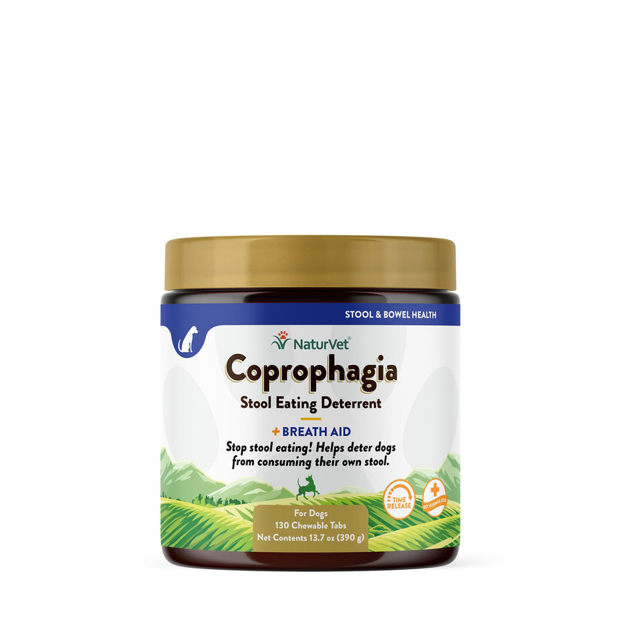 – Coprophagia Stool Eating Deterrent Plus Breath Aid – Deters Dogs from Consuming Stool – Enhanced with Breath Freshener, Enzymes & Probiotics – 130 Chewable Tablets