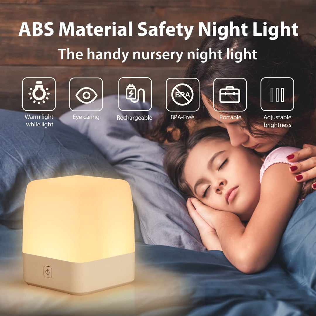 Night Light for Kids, LED Touch Baby Night Light for Breastfeeding, Dimmable Nightlight for Bedroom Nursery Lamp Rechargeable Portable Night Light with Memory Function Bedside Light