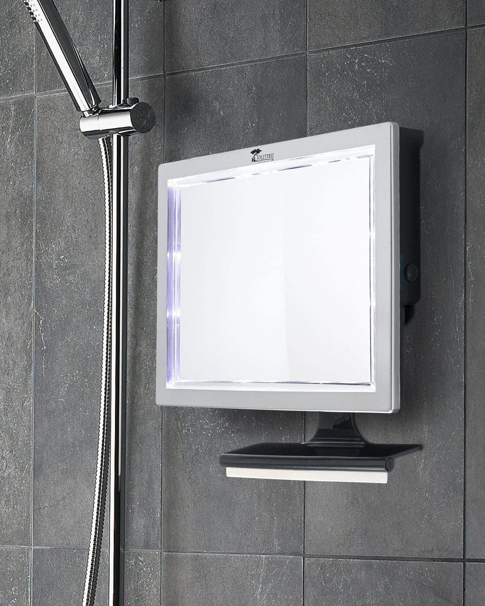 Fogless Shower Mirror with Squeegee - Anti-Fog Mirror - Adjustable Shaving Mirror with a Squeegee - Rust-Proof, Impact-Resistance Bathroom Shower Mirror