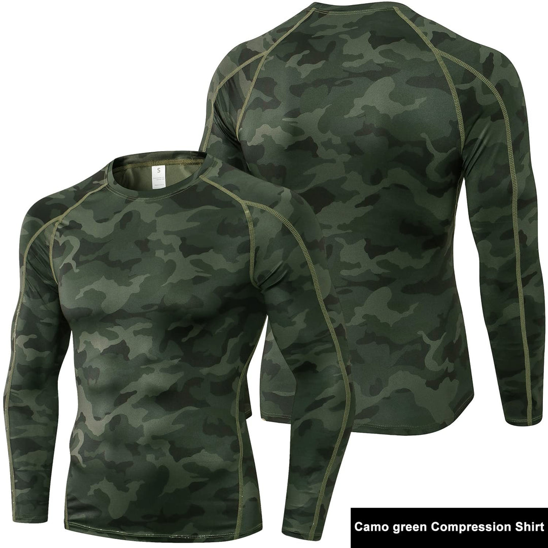 Compression Shirt for Men Long Sleeve Workout Gym Shirt Running Tops Cool Dry Base Layer Athletic Undershirt Warm