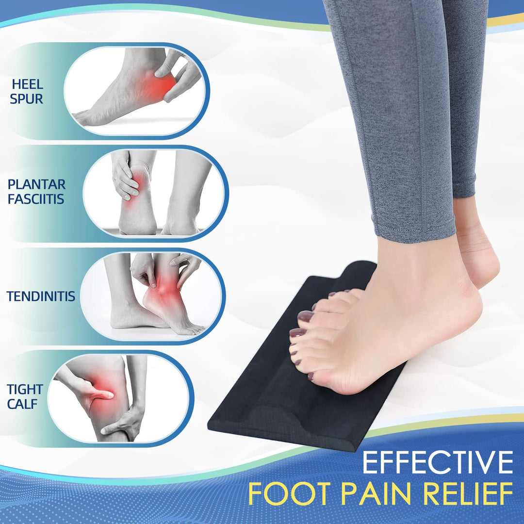 Plantar Fasciitis Relief Foot Stretcher Pad with Foot Roller, Fascia Stretcher Toe Stretcher for Heel Spurs Achilles Tendonitis Foot Drop Tight Calves